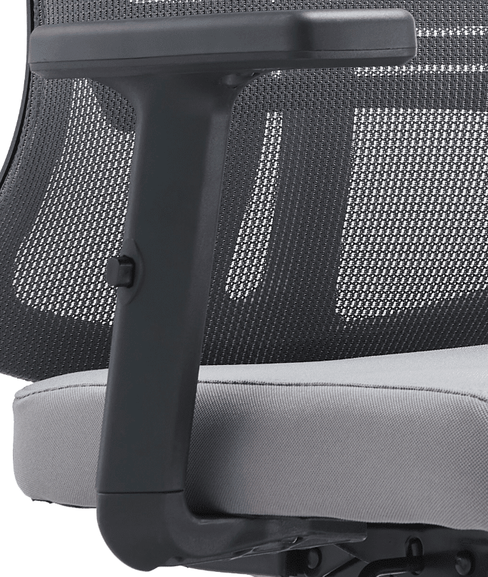 Nift Adjustable Upholstered Office Chair with Foam Filled Seat and Mesh Back and Headrest Grey Office Chair Leisuremod