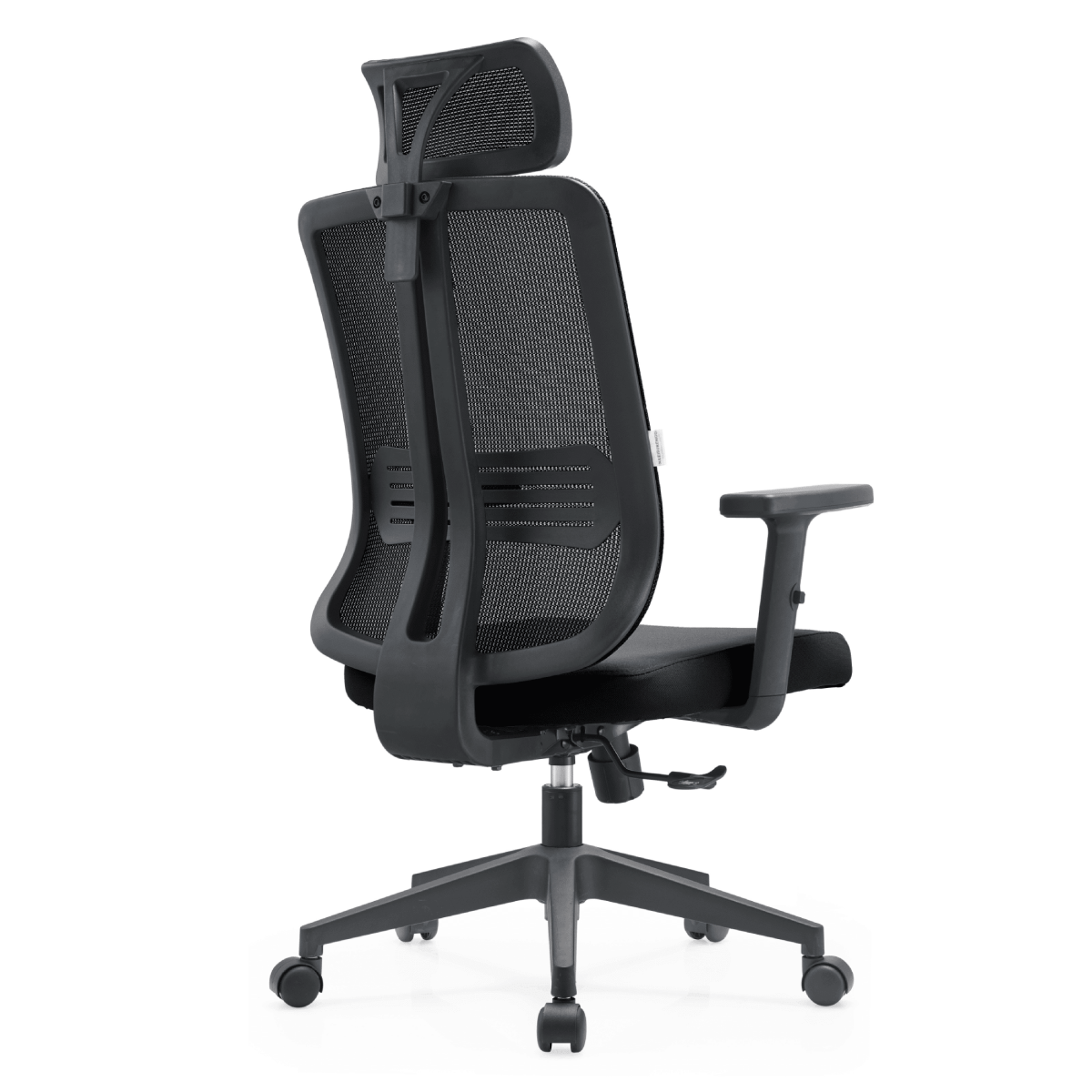 Nift Adjustable Upholstered Office Chair with Foam Filled Seat and Mesh Back and Headrest Black Office Chair Leisuremod