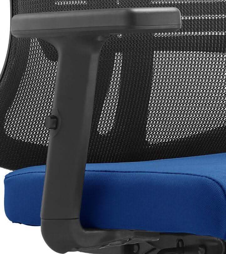 Nift Adjustable Upholstered Office Chair with Foam Filled Seat and Mesh Back and Headrest Blue Office Chair Leisuremod