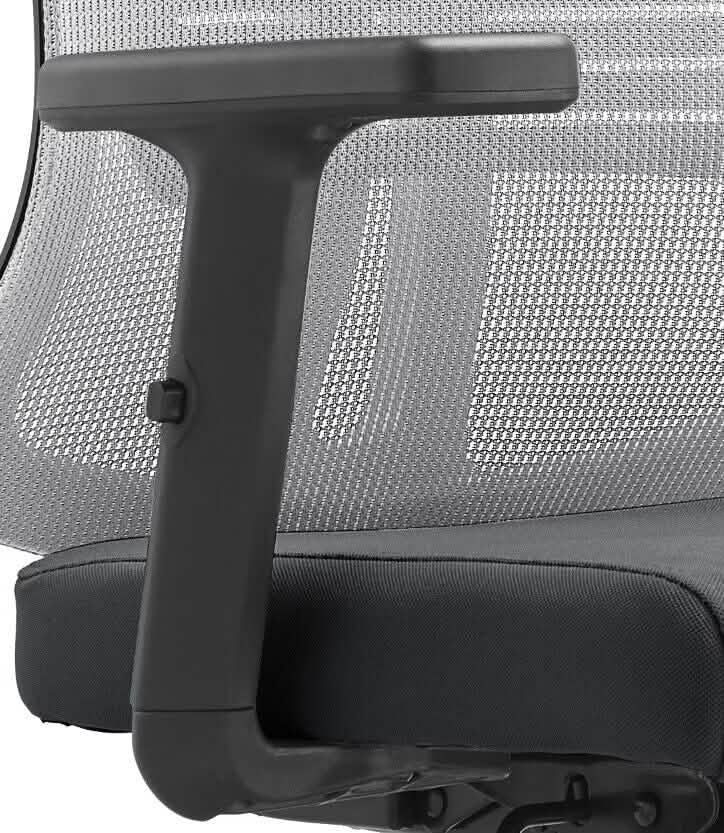 Nift Adjustable Upholstered Office Chair with Foam Filled Seat and Mesh Back and Headrest White Office Chair Leisuremod