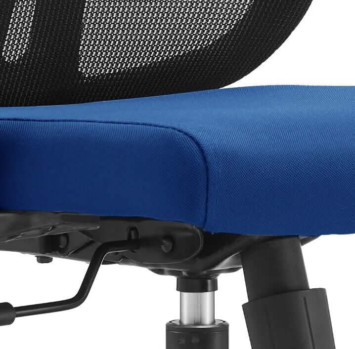 Nift Adjustable Upholstered Office Chair with Foam Filled Seat and Mesh Back and Headrest Blue Office Chair Leisuremod