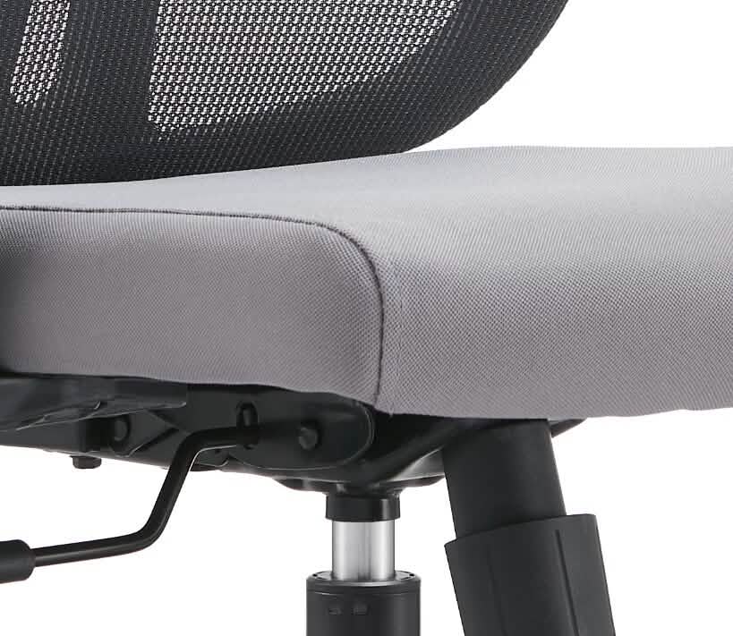 Nift Adjustable Upholstered Office Chair with Foam Filled Seat and Mesh Back and Headrest Grey Office Chair Leisuremod