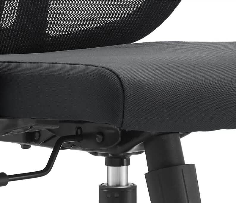 Nift Adjustable Upholstered Office Chair with Foam Filled Seat and Mesh Back and Headrest Black Office Chair Leisuremod