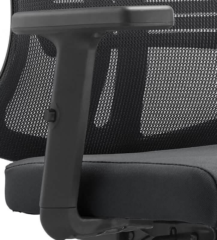 Nift Adjustable Upholstered Office Chair with Foam Filled Seat and Mesh Back and Headrest Black Office Chair Leisuremod