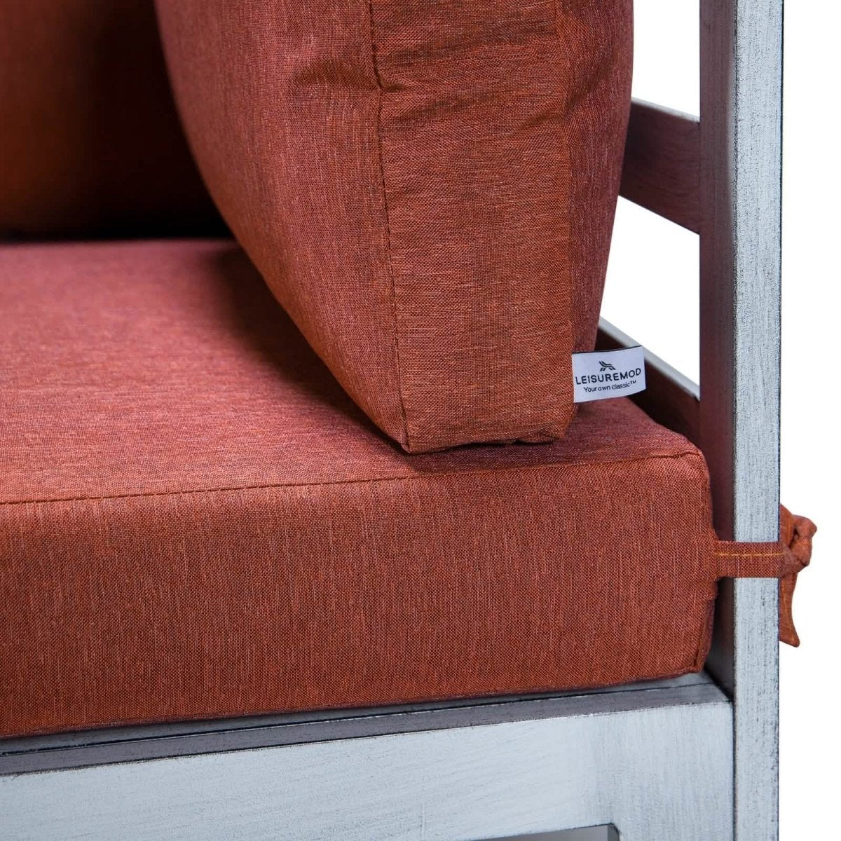 Chelsea 6-Piece Patio Sectional In Weathered Grey Aluminum With Cushions Orange Leisuremod