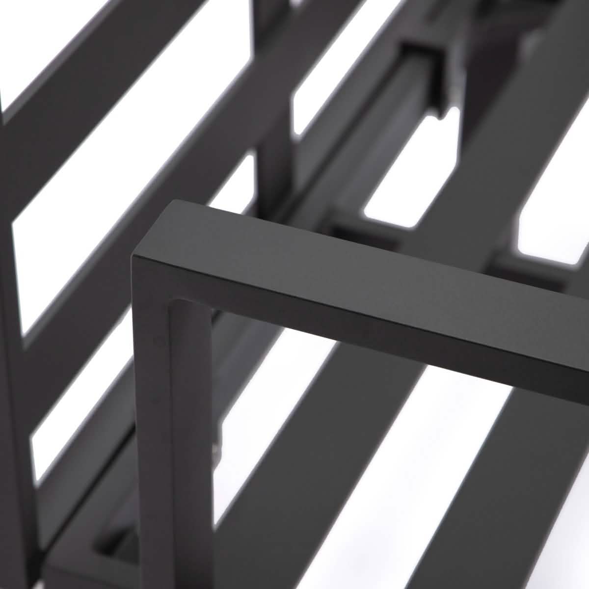 Hamilton 4-Piece Patio Chair Upholstered in Polyester and Powder Coated Aluminum Frame Charcoal Blue Patio Chair Set Leisuremod