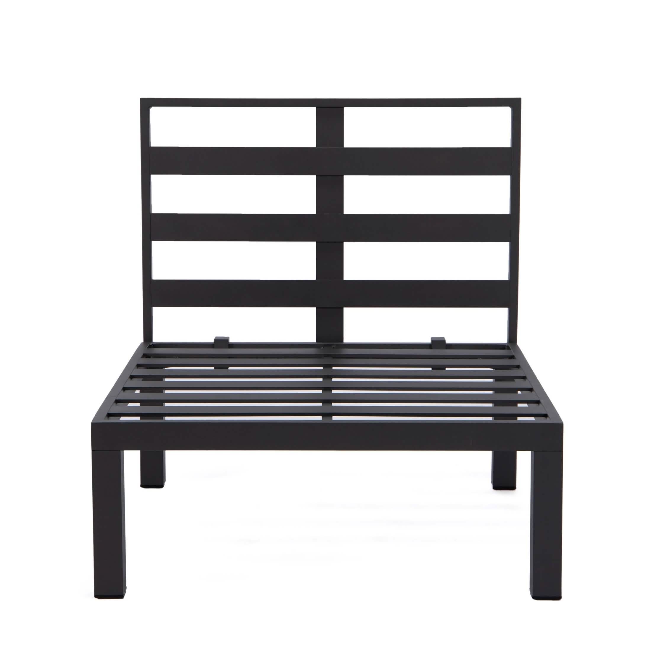 Hamilton 4-Piece Patio Chair Upholstered in Polyester and Powder Coated Aluminum Frame Black Patio Chair Set Leisuremod