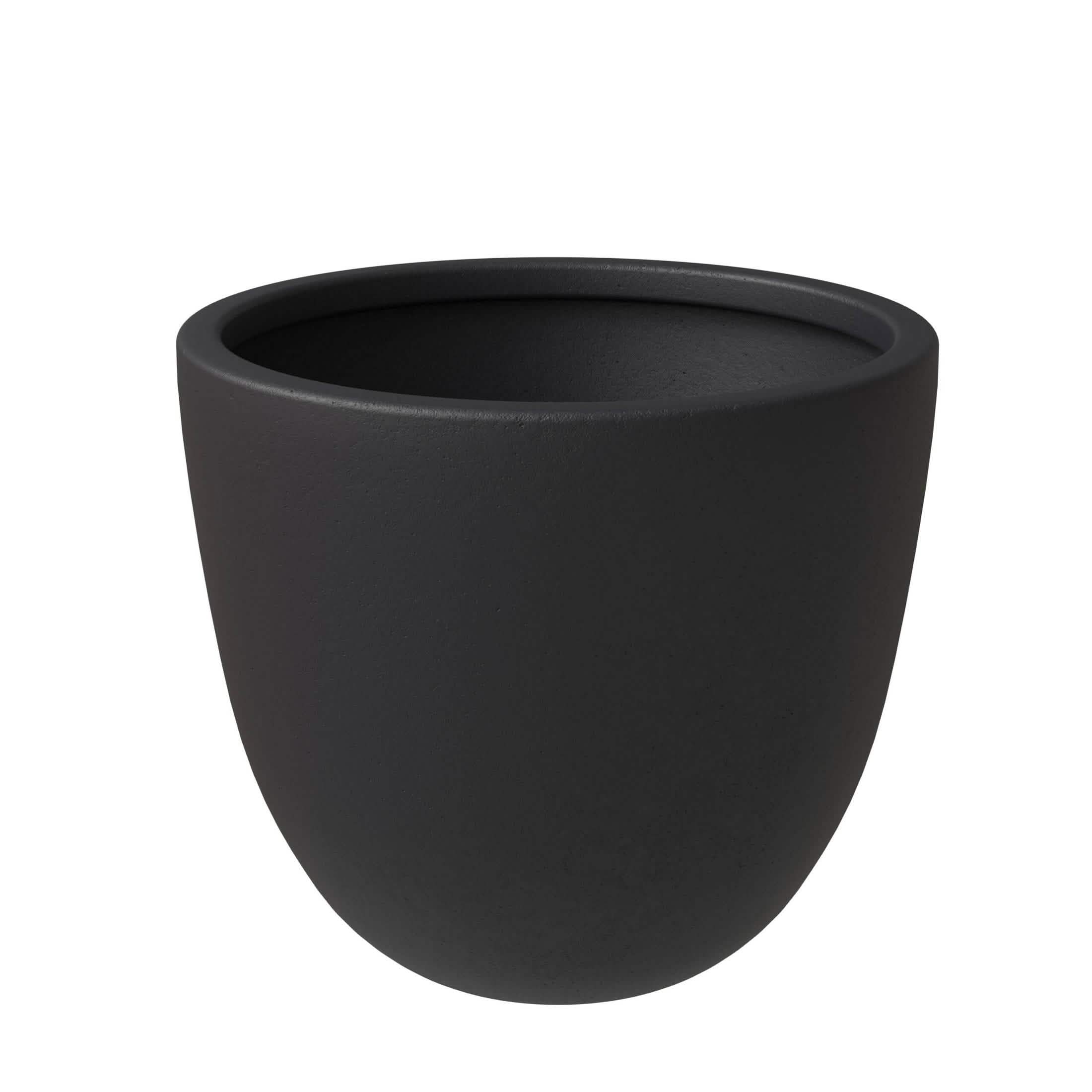 Leisuremod Planter 16 Inch / Black Dahlia Modern Fiberstone and MgO Clay Planter Pot for Indoor and Outdoor