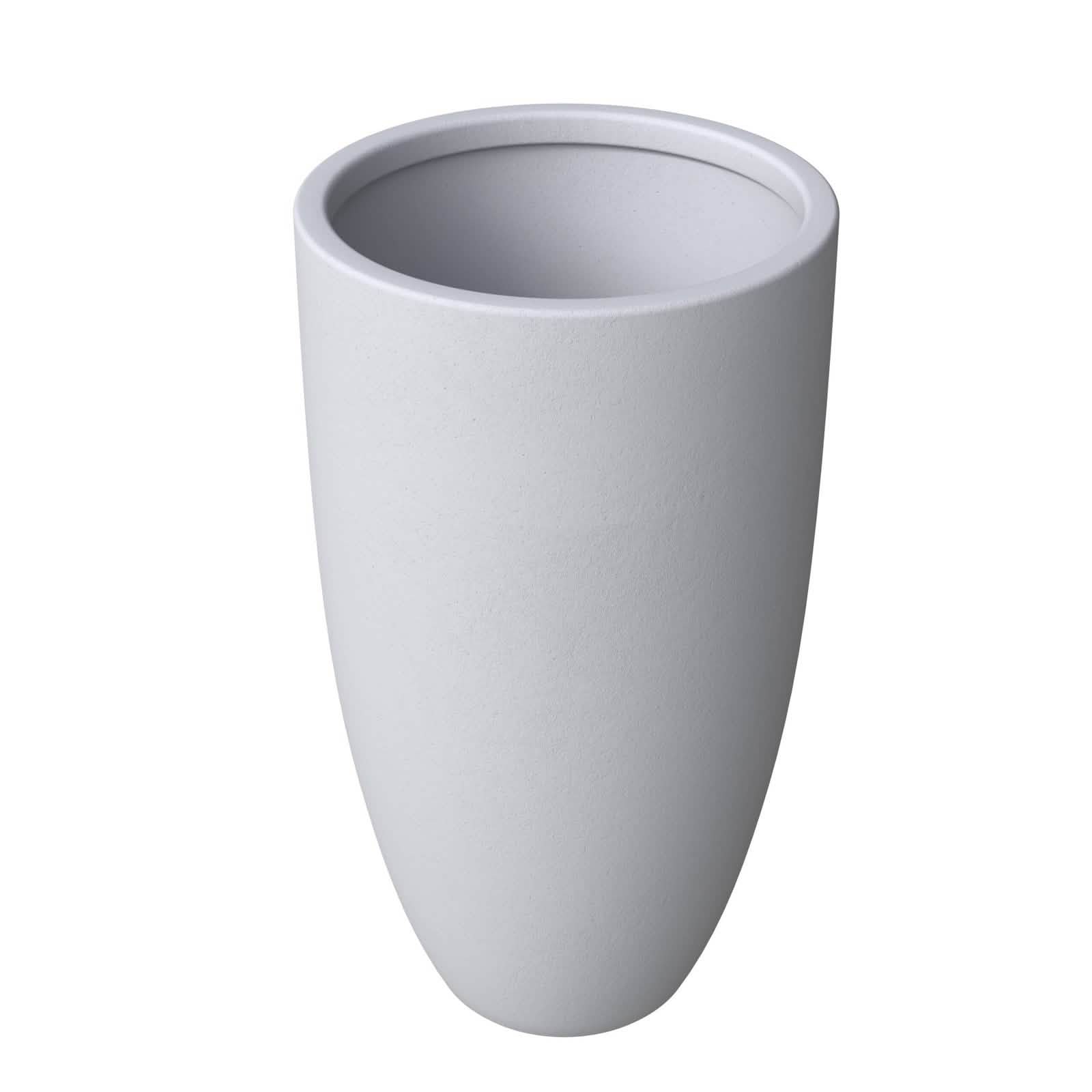 Leisuremod Planter 39 Inch / Aged Concrete Crete Modern Tapered Round Planter Pot in Fiberstone and Clay Weather Resistant Design