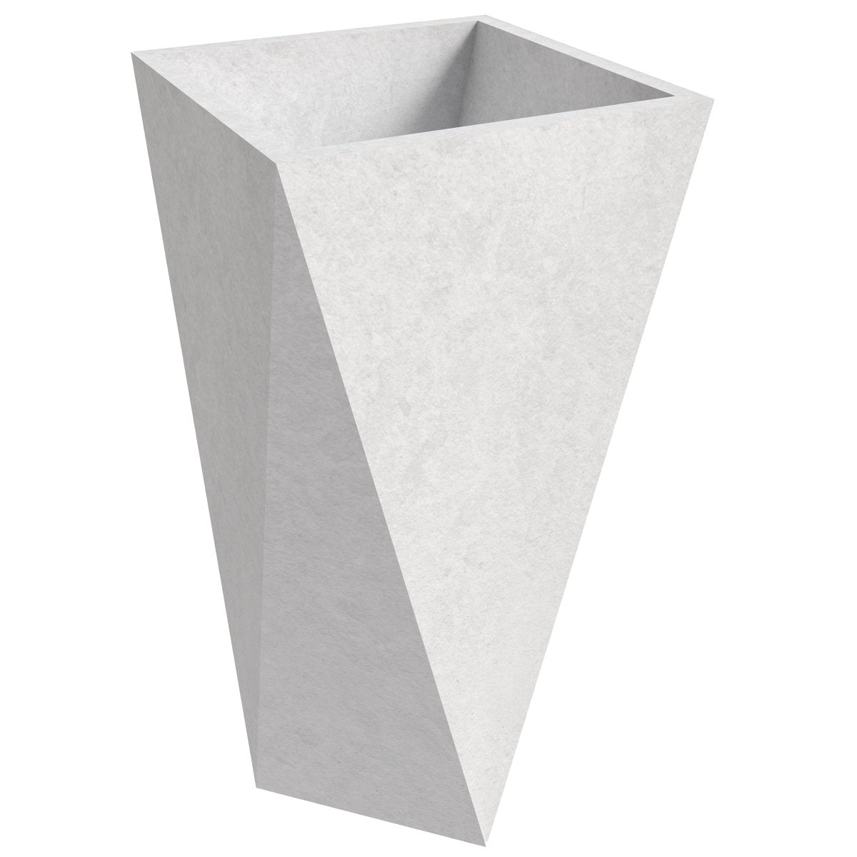 Leisuremod Planter White / 35 Inch Aloe Tapered Square Fiberstone And MGO Clay Planter For Indoor And Outdoor