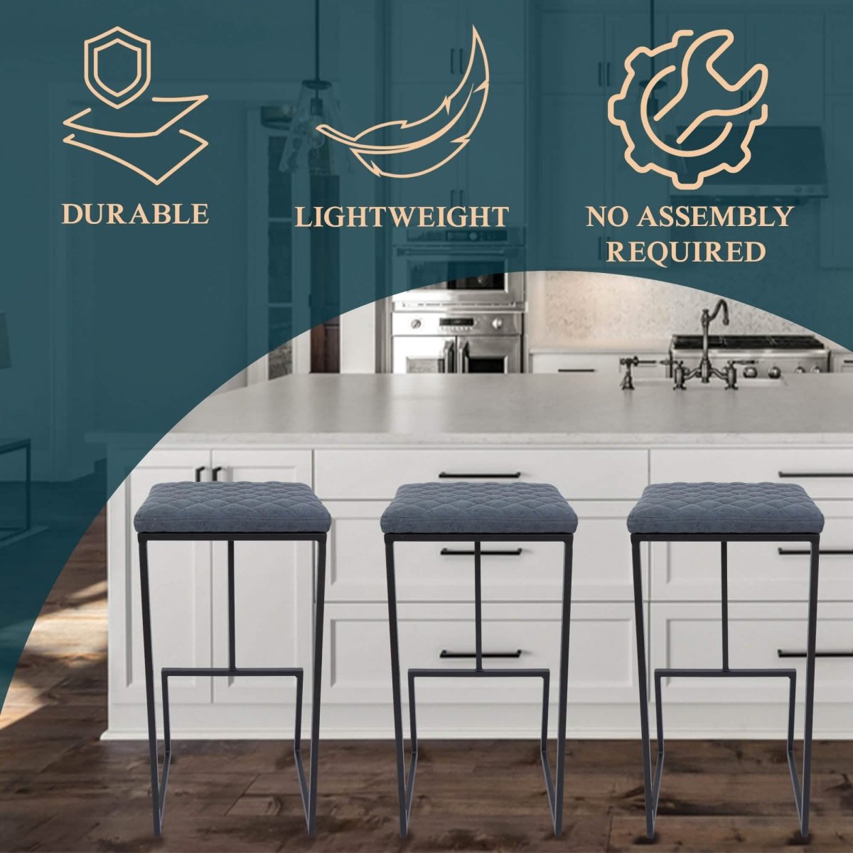 Quincy Leather Bar Stools With Metal Frame Olive Green Leisuremod