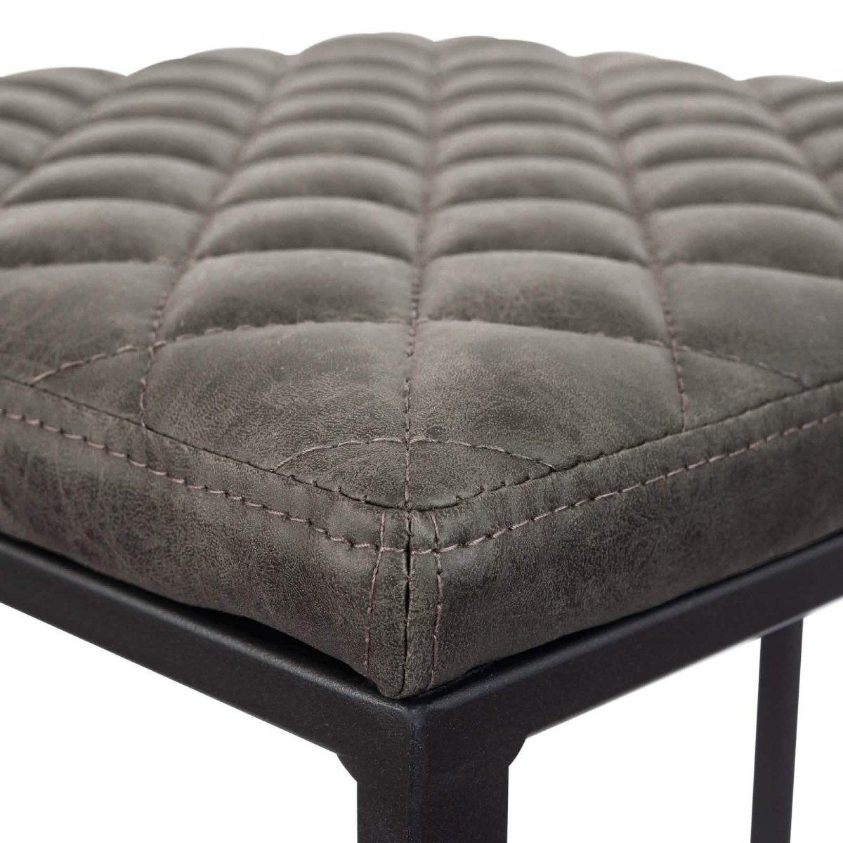 Quincy Leather Bar Stools With Metal Frame Olive Green Leisuremod