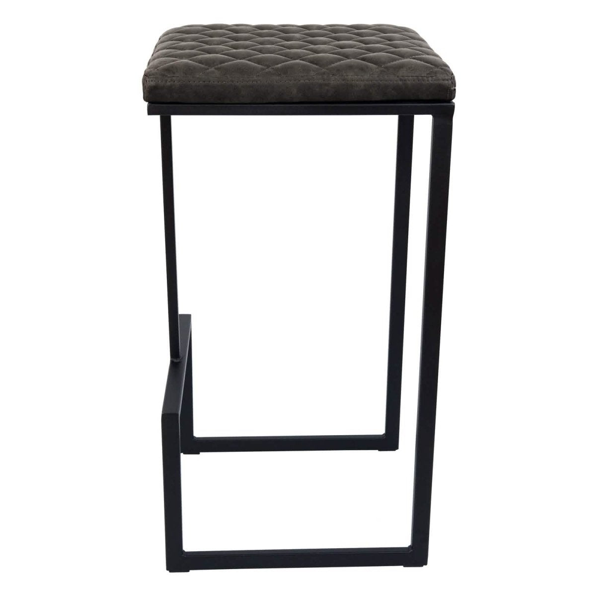 Quincy Leather Bar Stools With Metal Frame Olive Green Leisuremod