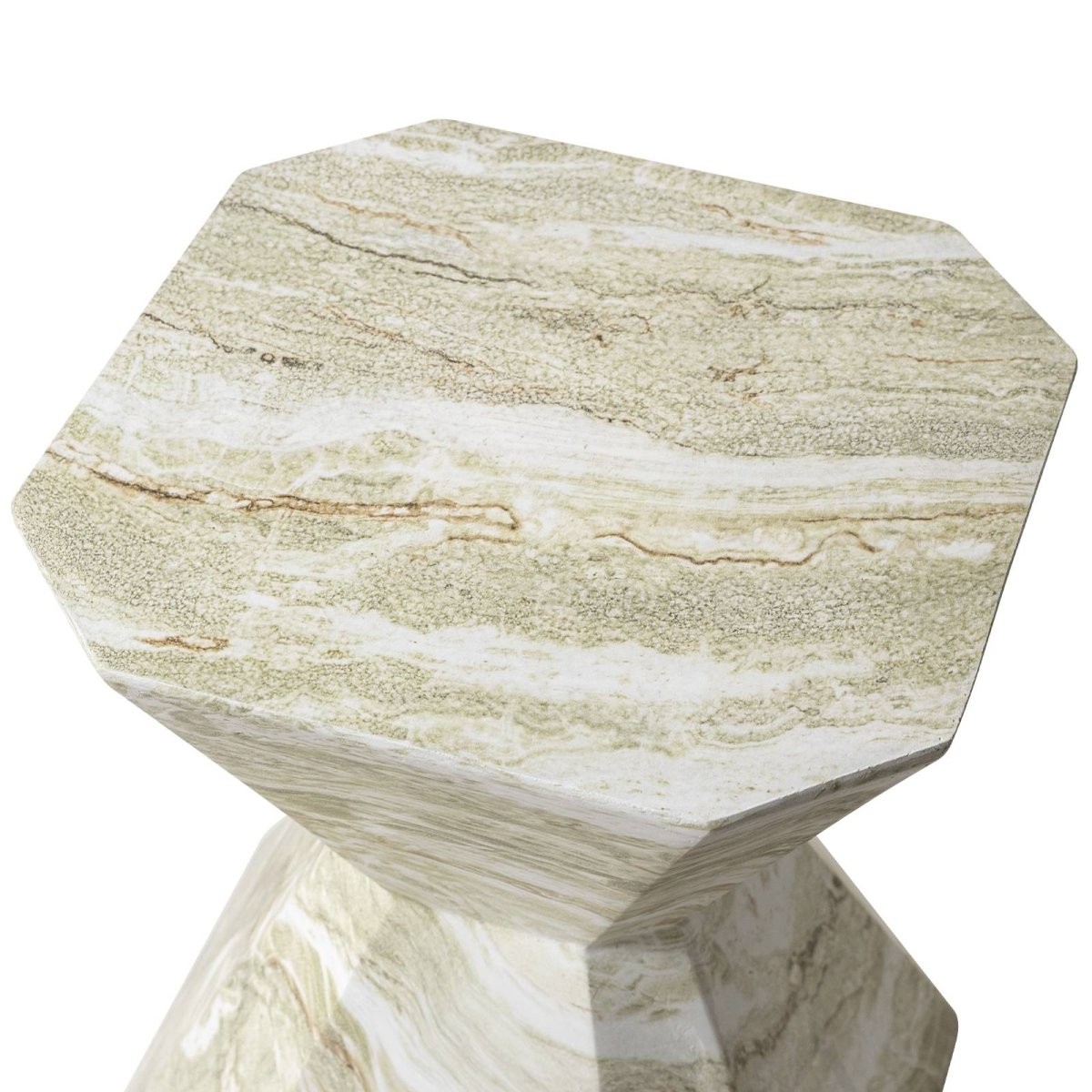 LeisureMod Side Table Azure Side Table Round Fiberstone Accent Table