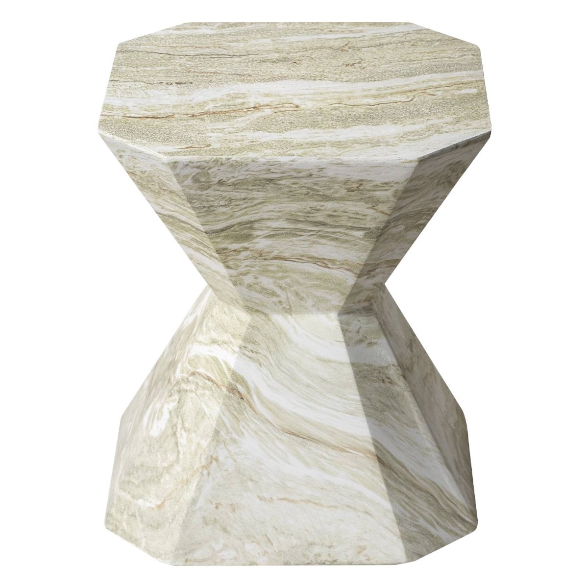 LeisureMod Side Table Azure Side Table Round Fiberstone Accent Table
