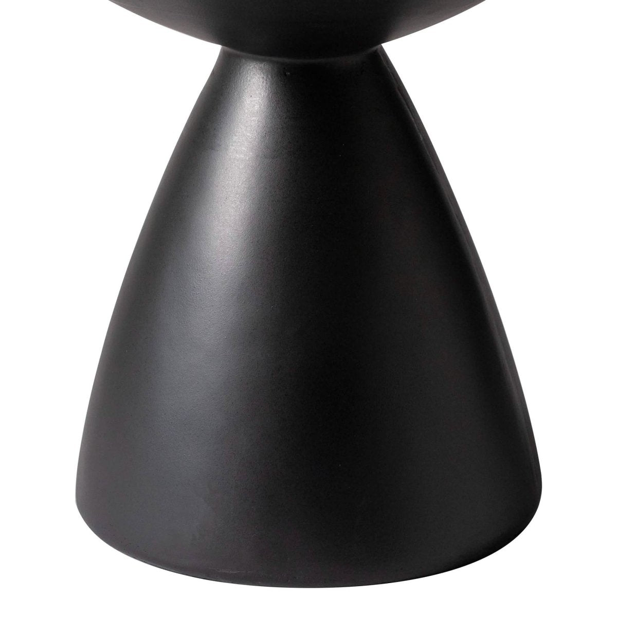 Dune Side Table Fiberstone Round Accent Table and Hourglass Pedestal Base Black Side Table LeisureMod