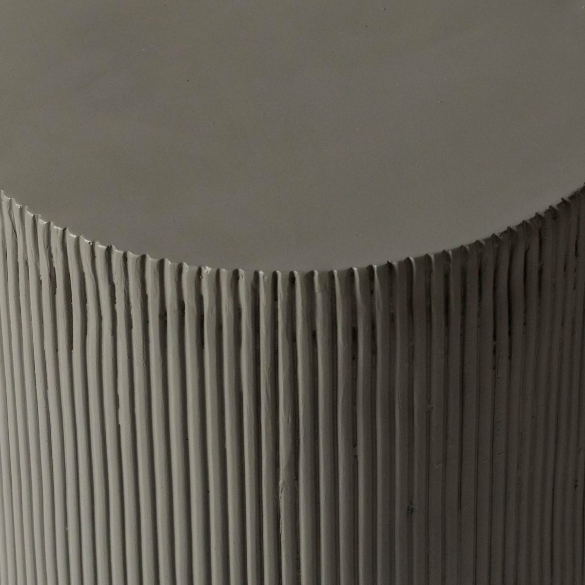 Eden Series Side Table in Fiberstone Round Accent Table for Home, Living Room, Indoor, and Outdoor Grey Side Table LeisureMod