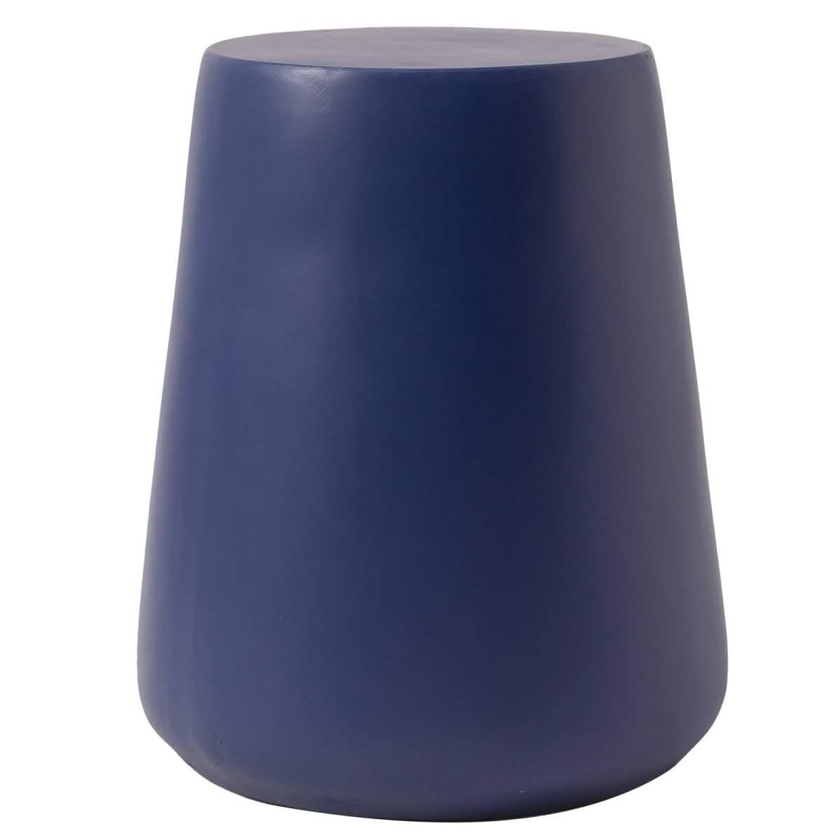 Glint 14" Wide Fiberstone Side Table in Tapered Base Design Saphire Blue Side Table Leisuremod