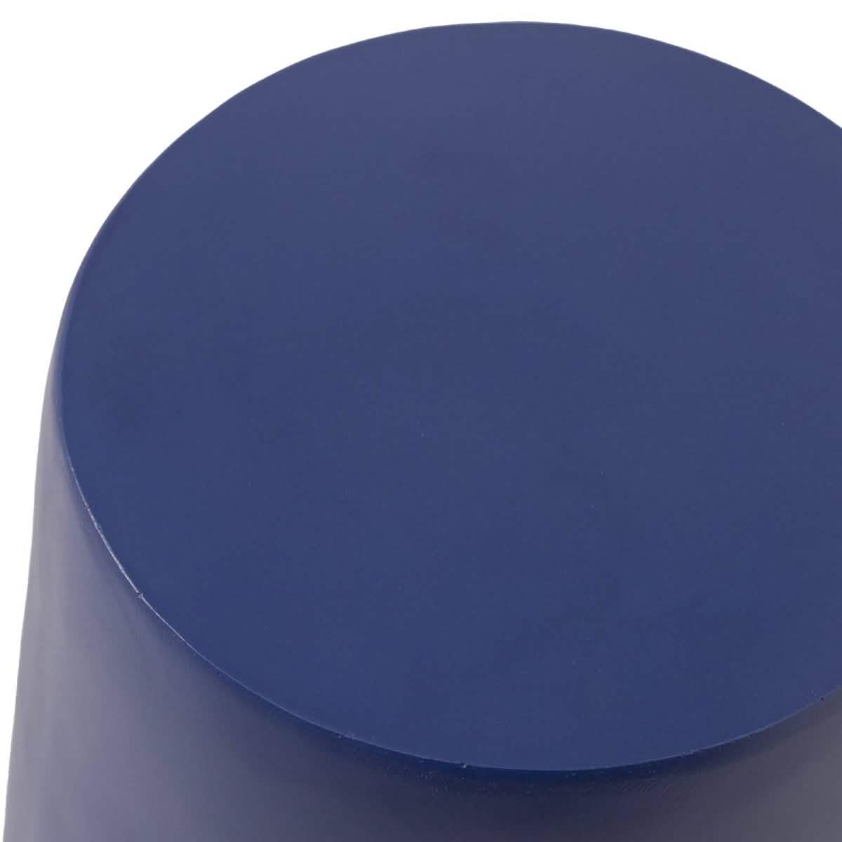 Glint 14" Wide Fiberstone Side Table in Tapered Base Design Saphire Blue Side Table Leisuremod