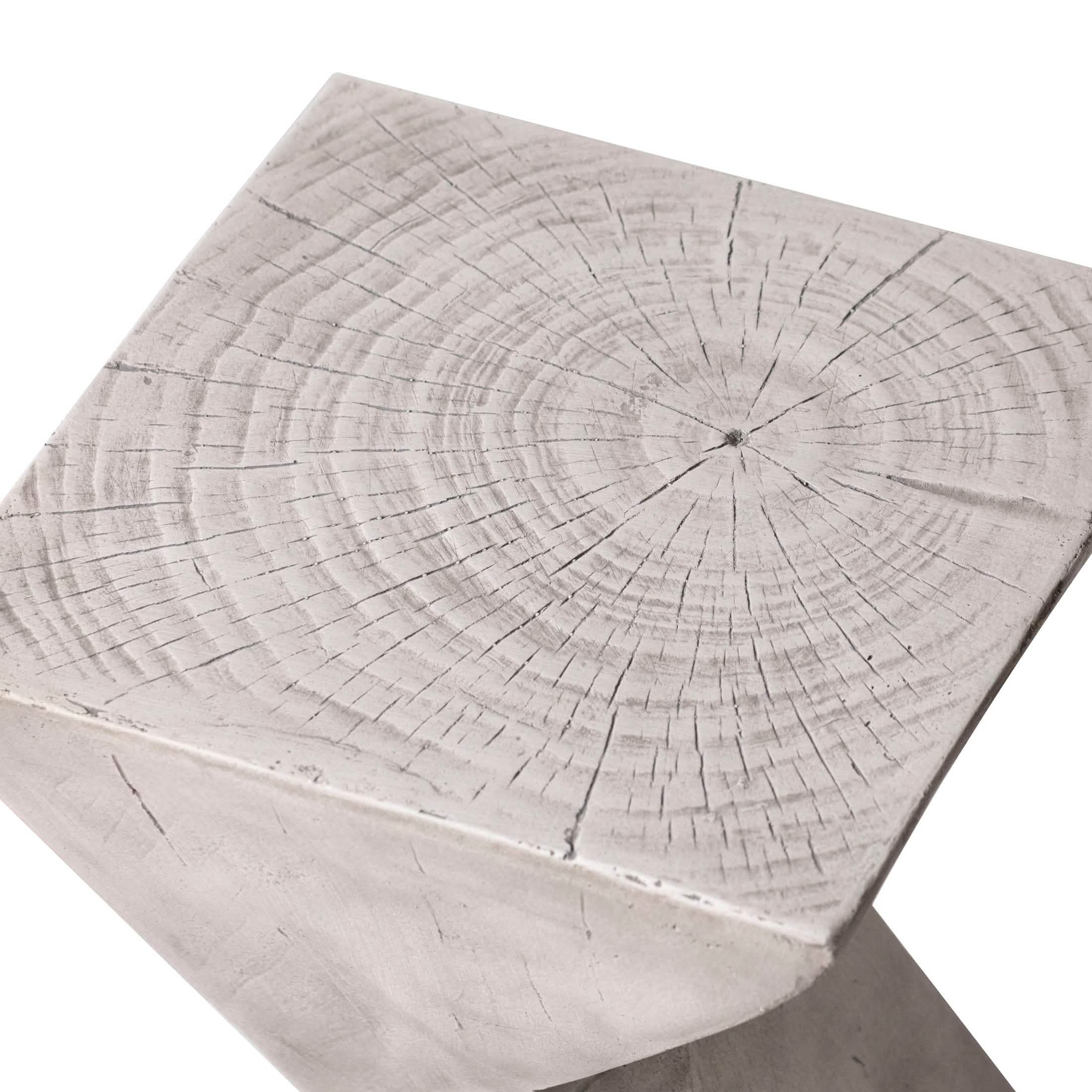 Glint Side Table in Fiberstone Square Accent Table Marble White Side Table LeisureMod