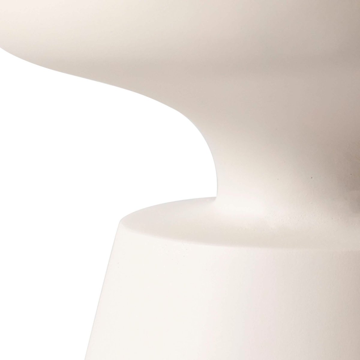 Isle Minimalist Side Table with Round Fiberstone Tabletop Accent Table and Pedestal Base Cream Side Table LeisureMod