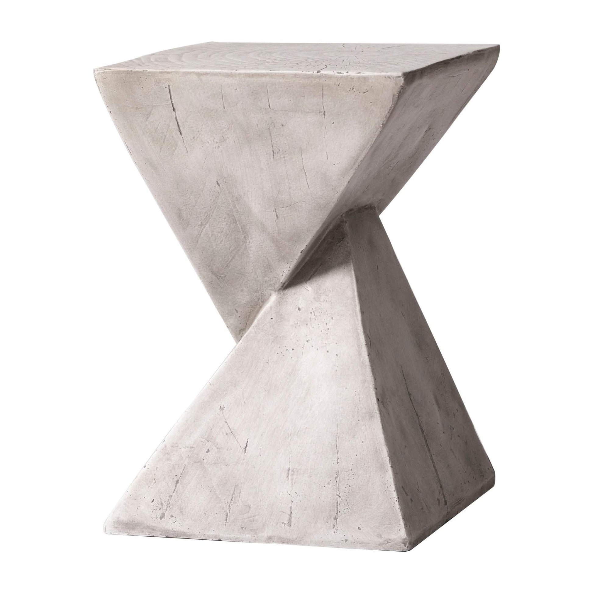 Glint Side Table in Fiberstone Square Accent Table Marble White Side Table LeisureMod