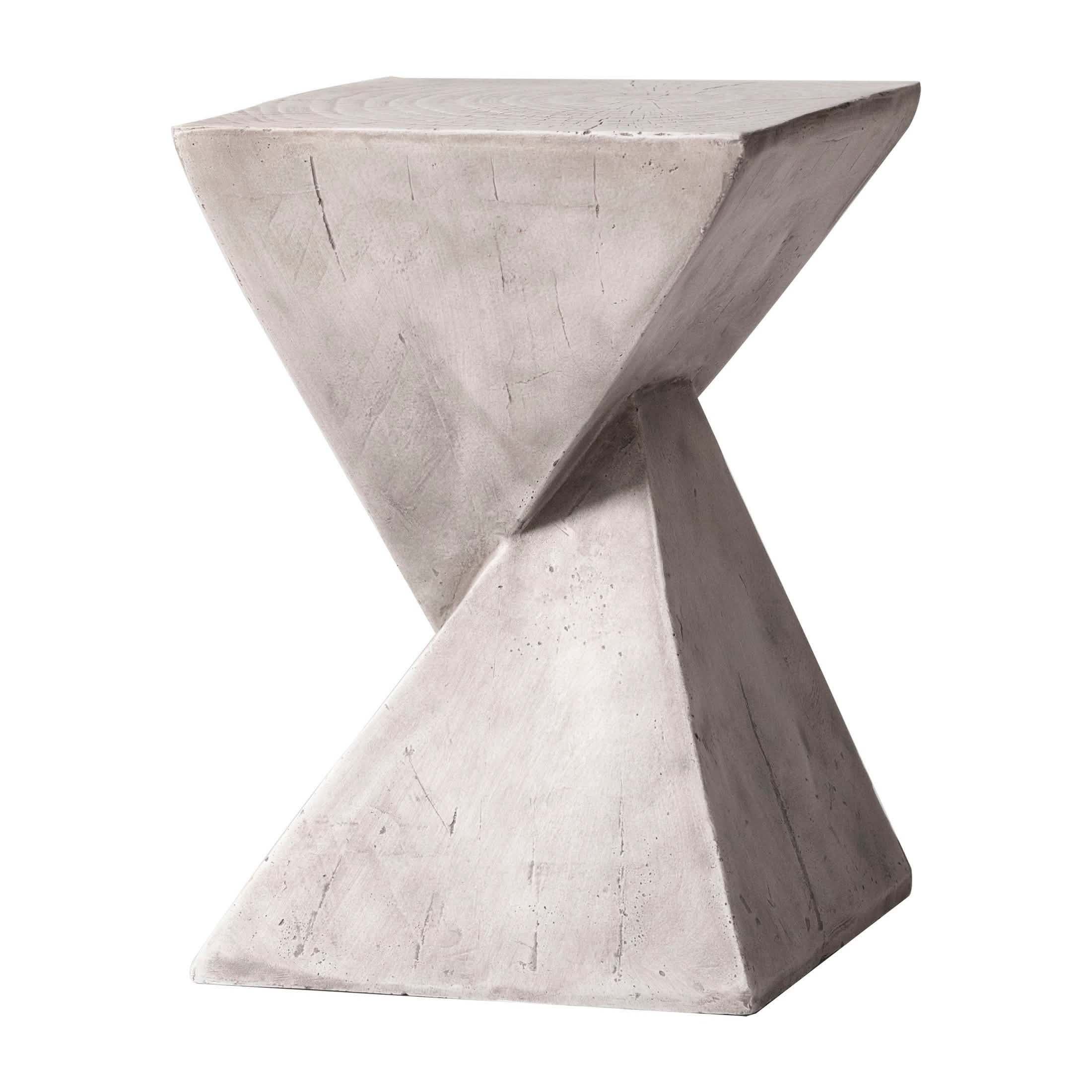 Glint Side Table in Fiberstone Square Accent Table Marble White Side Table LeisureMod