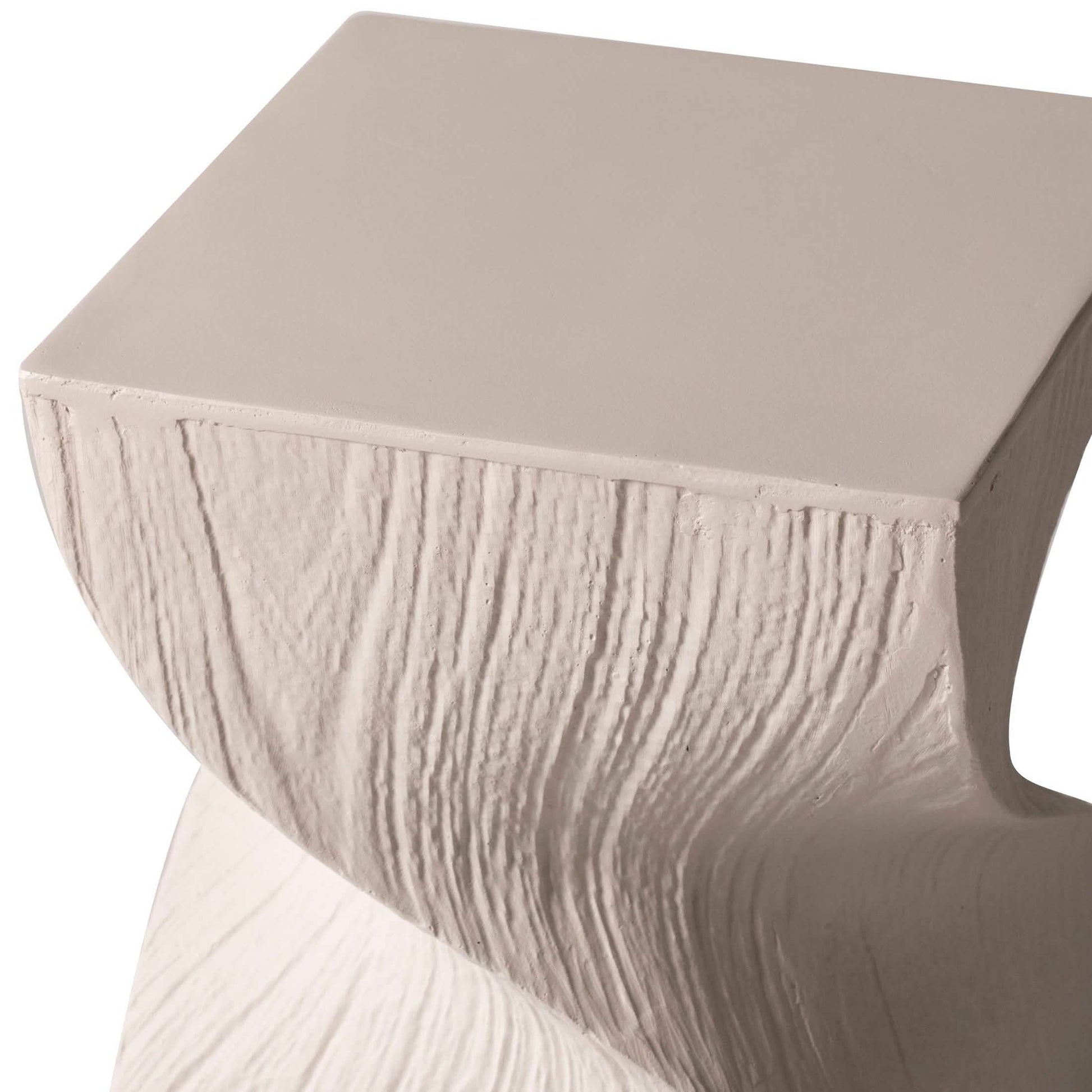 Onyx Square Side Table in Fiberstone Assembled Accent End Table Cream Side Table LeisureMod