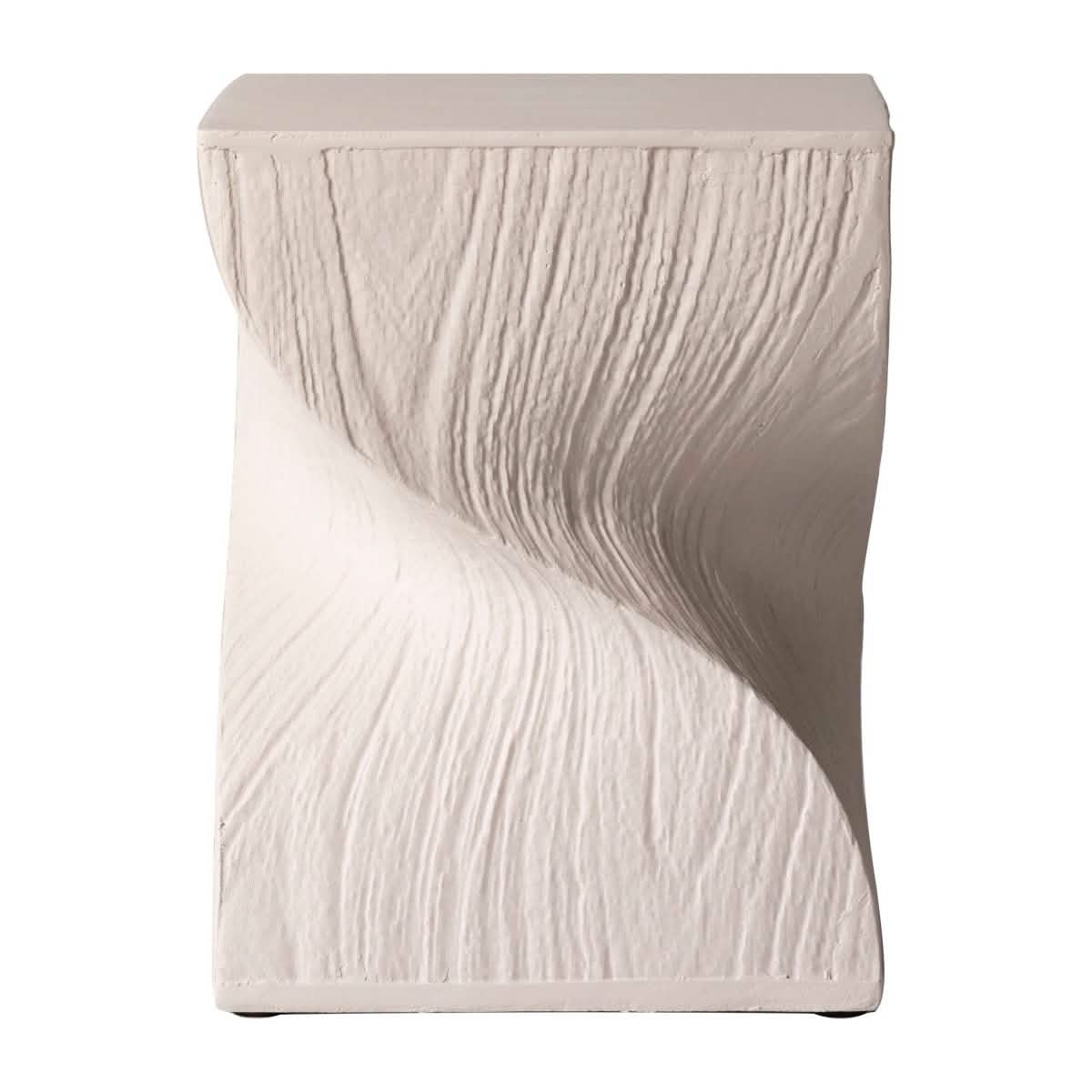 Onyx Square Side Table in Fiberstone Assembled Accent End Table Cream Side Table LeisureMod