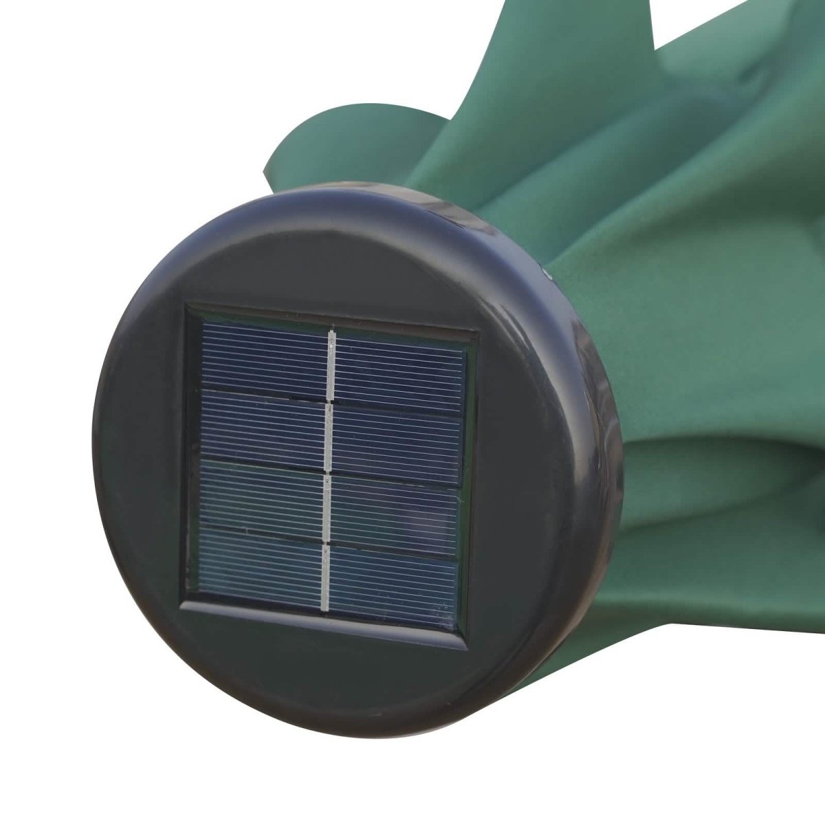 Sierra 9' Outdoor Patio Tilt Market Umbrella with Solar LED Lights Cream Leisuremod