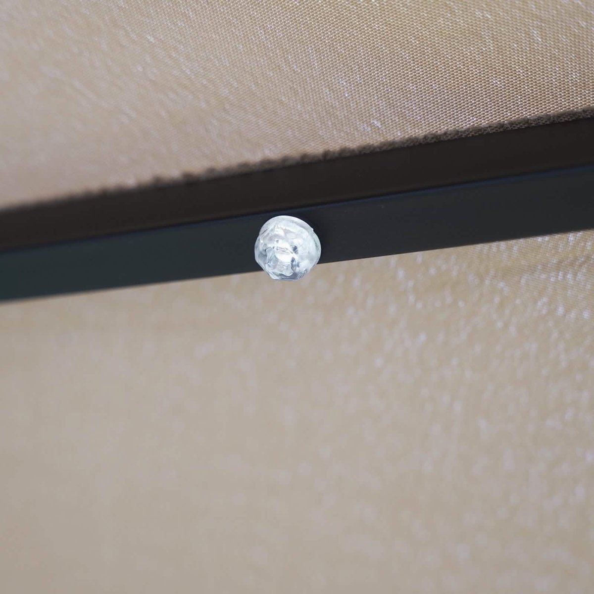 Sierra 9' Outdoor Patio Tilt Market Umbrella with Solar LED Lights Cream Leisuremod