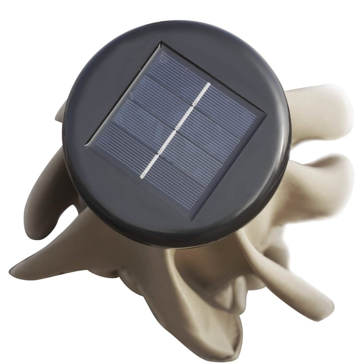 Sierra 9' Outdoor Patio Tilt Market Umbrella with Solar LED Lights Cream Leisuremod