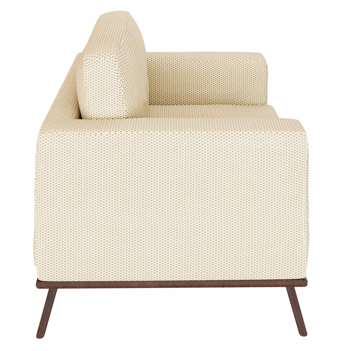 Chester Modern Leather/Mesh Accent Arm Chair With Birch Wood Base Mesh Beige Sofa Leisuremod