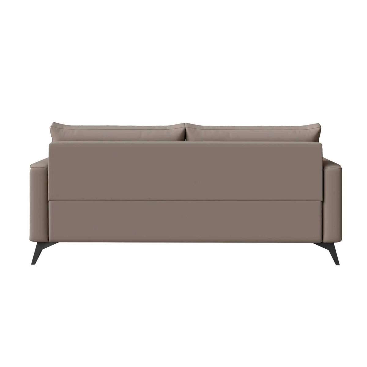 Inno 3-Seater Leather Wide Sofa with Stainless Steel Legs and Removable Cushions Taupe Sofa Leisuremod