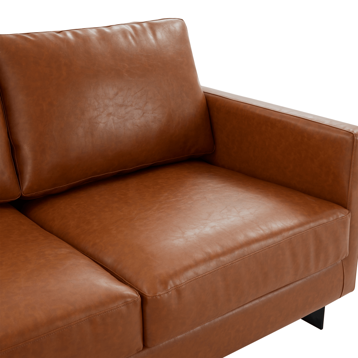 LeisureMod Sofa Lincoln 3-Seater Sofa Upholstered in Velvet/Leather with Black/Silver/Gold Steel Base