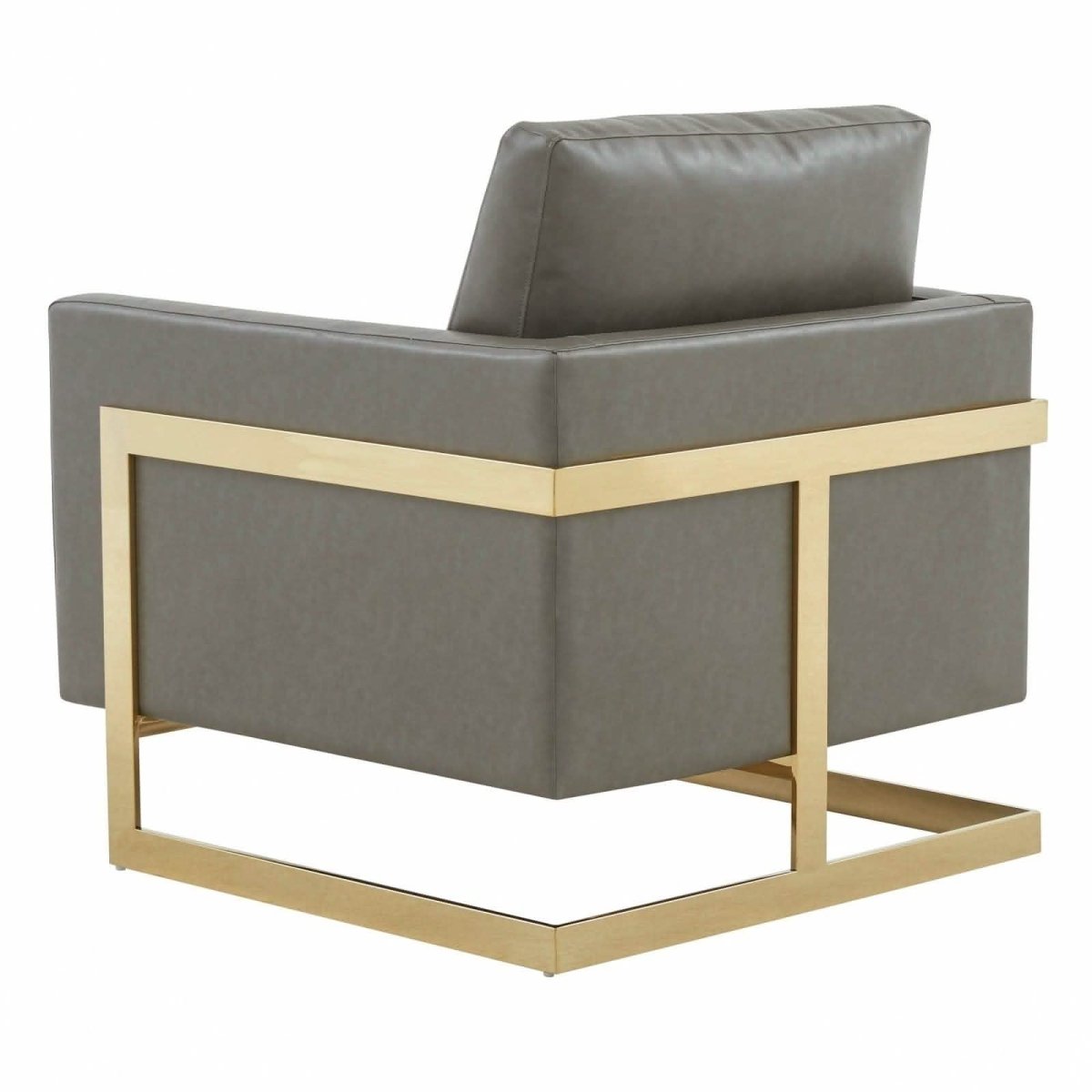 Leisuremod Sofa Lincoln Modern Upholstered in Fabric Accent Armchair With Gold/Black/White Metal Frame