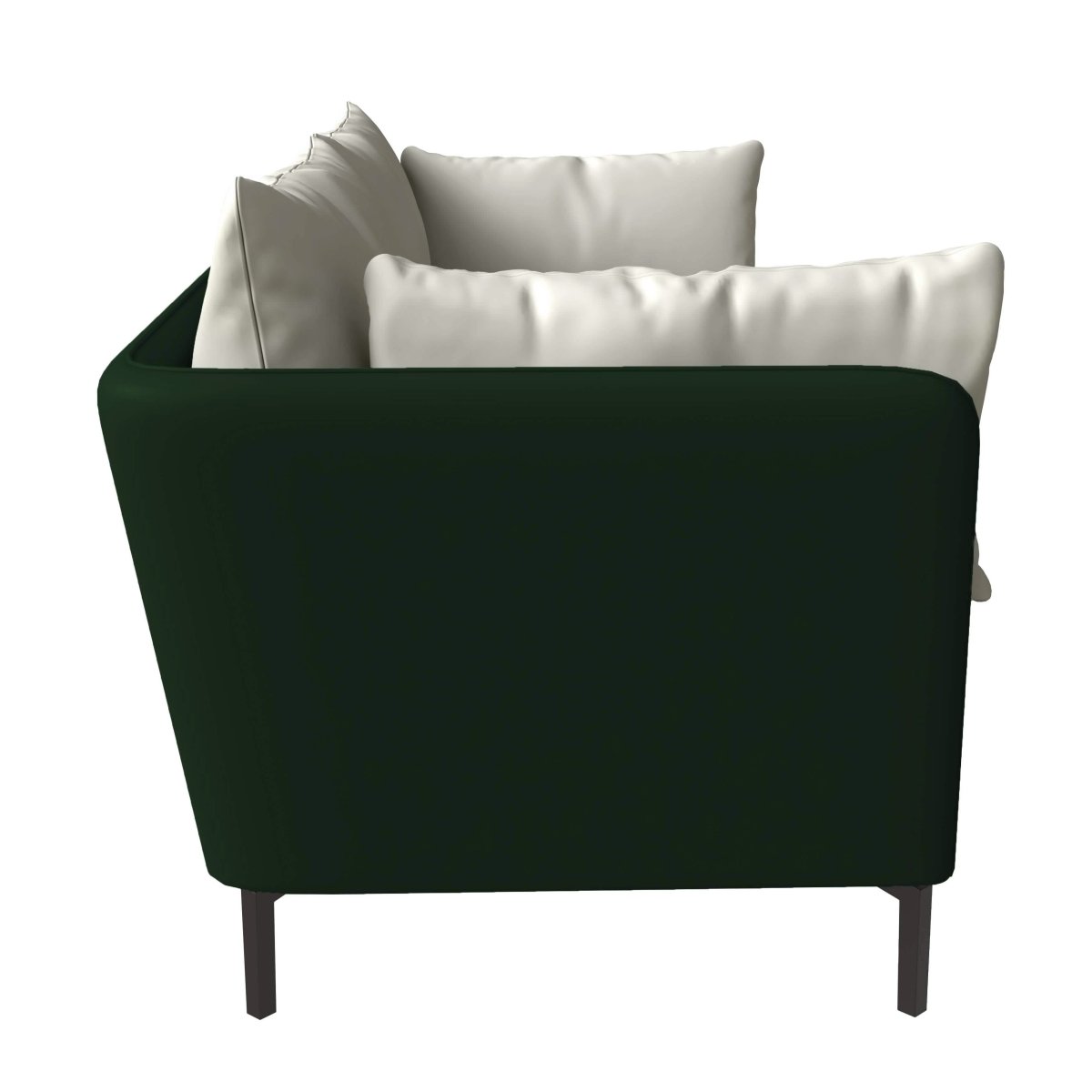 Luxify 3-Seater Leather Sofa with Stainless Steel Legs and Removable Cushions Green Sofa Leisuremod