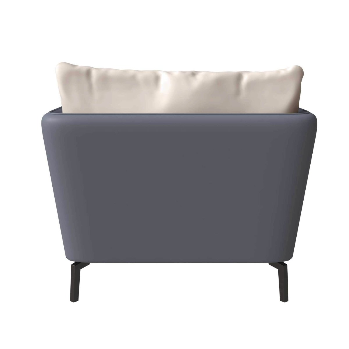 Luxify Single-Seater Leather Sofa Accent Armchair with Stainless Steel Legs and Removable Cushions Grey Sofa Leisuremod