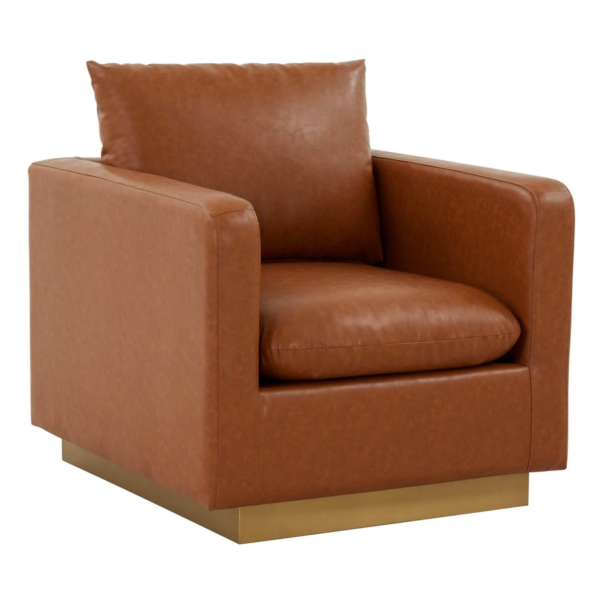 Nervo Upholstered in Velvet/Leather Singe-Seater Sofa with Gold Base Velvet Light Grey Sofa Leisuremod