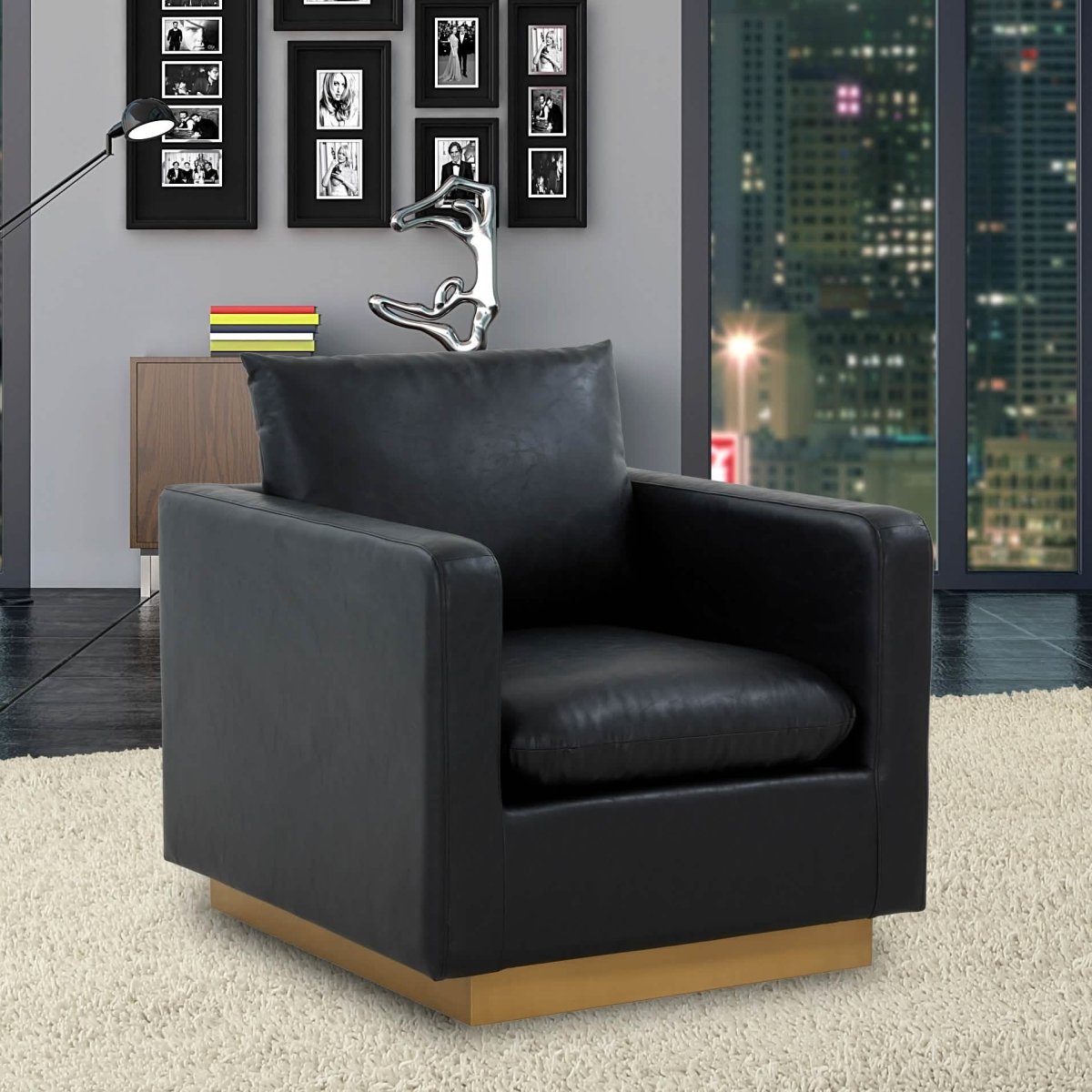 Nervo Upholstered in Velvet/Leather Singe-Seater Sofa with Gold Base Velvet Light Grey Sofa Leisuremod