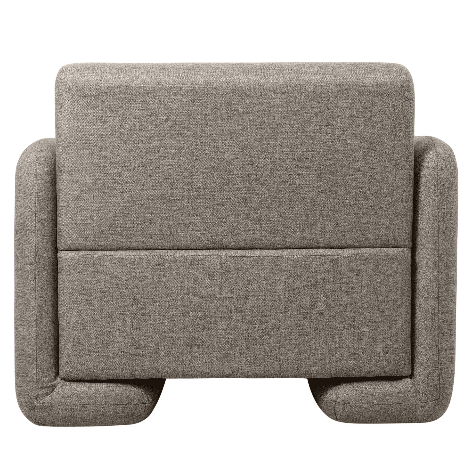 Nyta Accent Chair Upholstered in Linen/Boucle with Pine Wood Frame Grey Linen Sofa Leisuremod