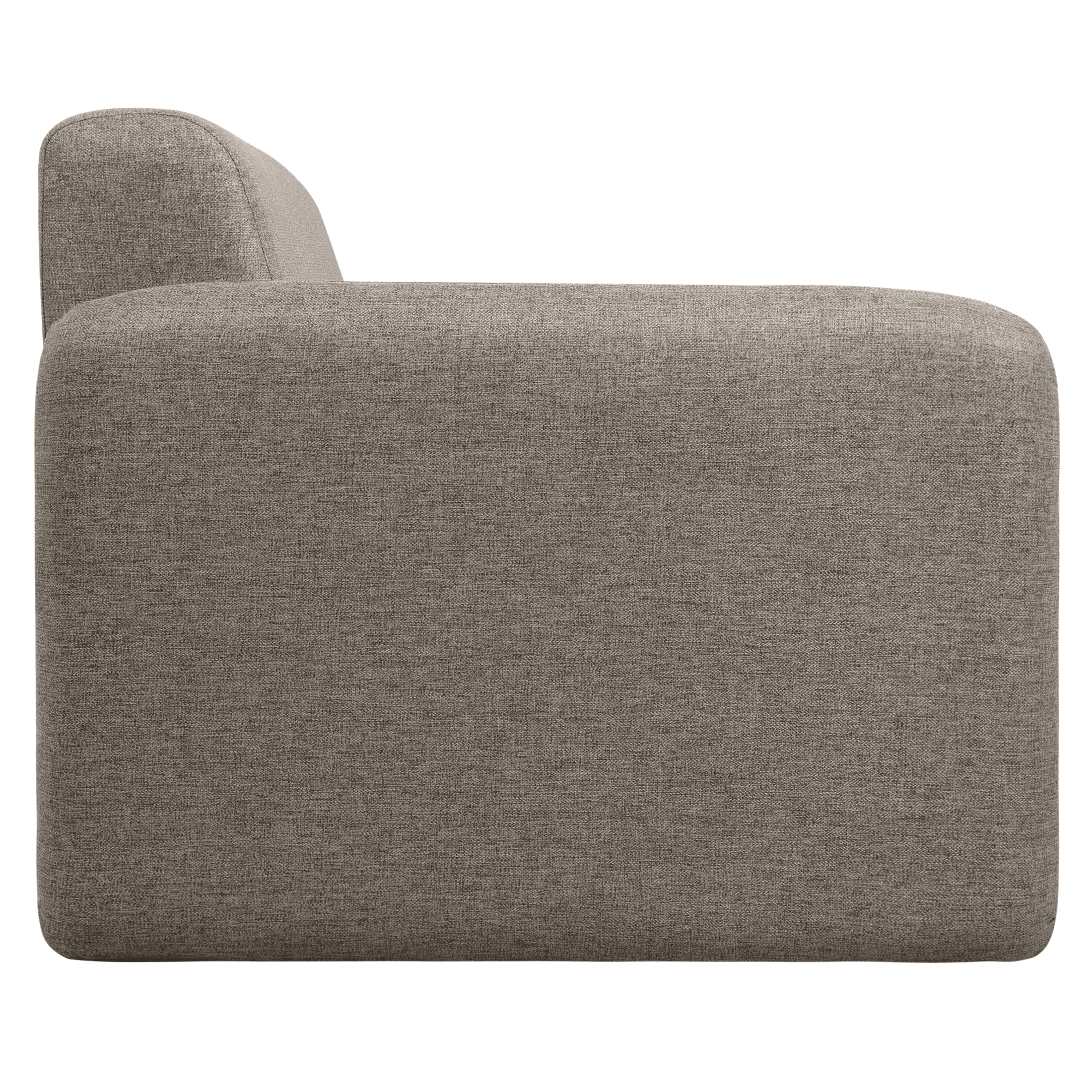 Nyta Accent Chair Upholstered in Linen/Boucle with Pine Wood Frame Grey Linen Sofa Leisuremod