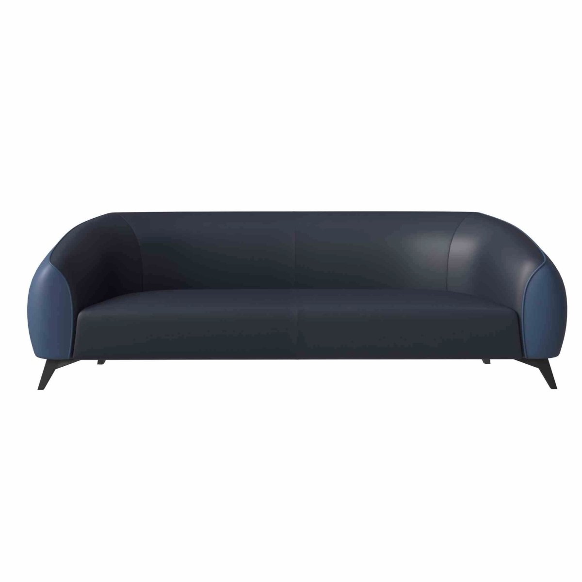 Opula 3-Seater Leather Sofa with Stainless Steel Legs Blue Sofa Leisuremod