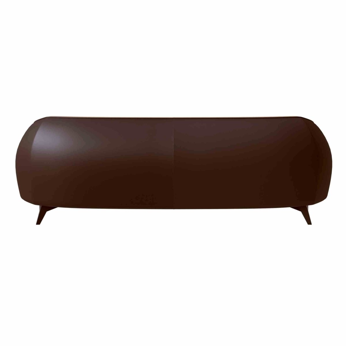 Opula 3-Seater Leather Sofa with Stainless Steel Legs Brown Sofa Leisuremod