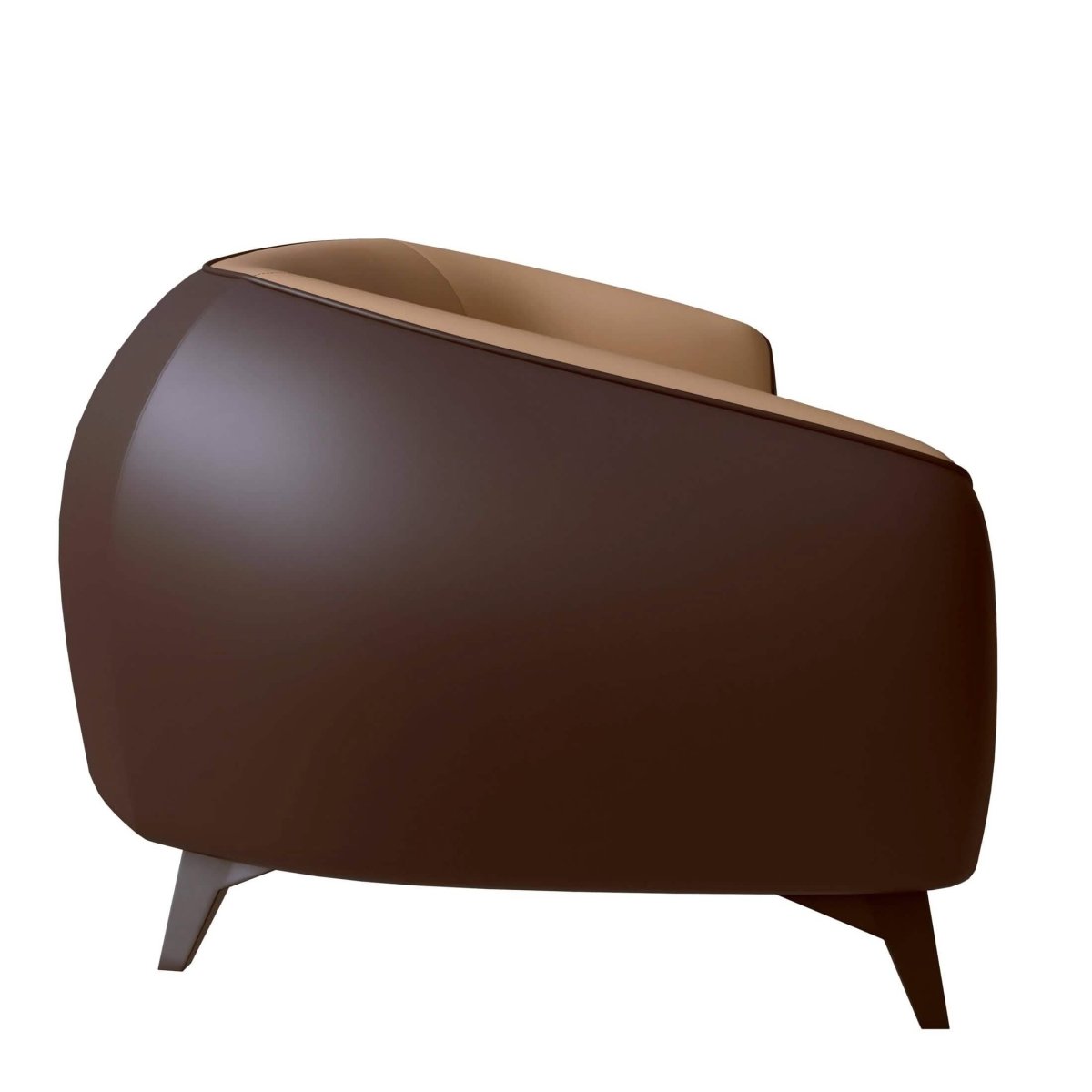 Opula 3-Seater Leather Sofa with Stainless Steel Legs Brown Sofa Leisuremod