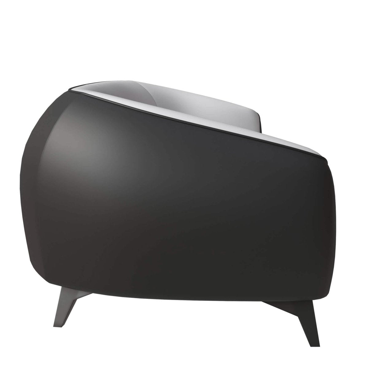 Opula 3-Seater Leather Sofa with Stainless Steel Legs Black White Sofa Leisuremod