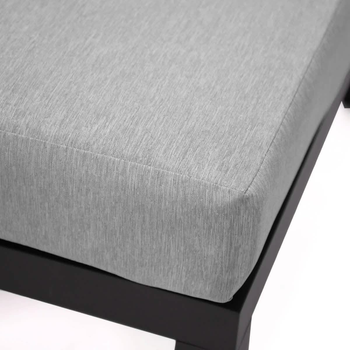 Hamilton Aluminum Patio 2-Piece Corner Seat With Cushions Light Grey Sofa Set Leisuremod