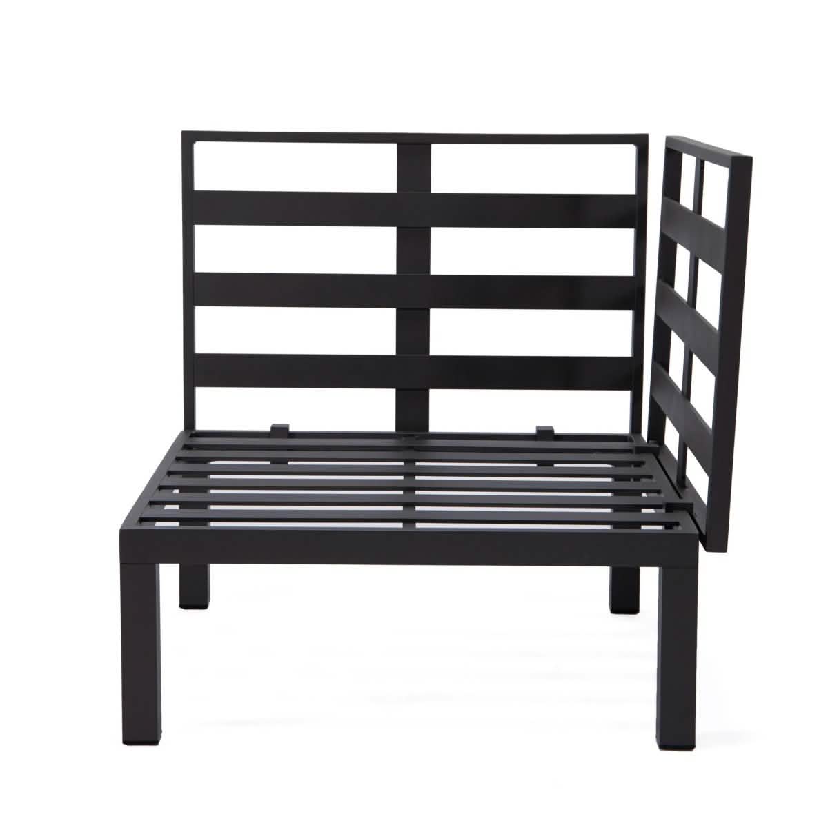 Hamilton Aluminum Patio 2-Piece Corner Seat With Cushions Sofa Set Leisuremod