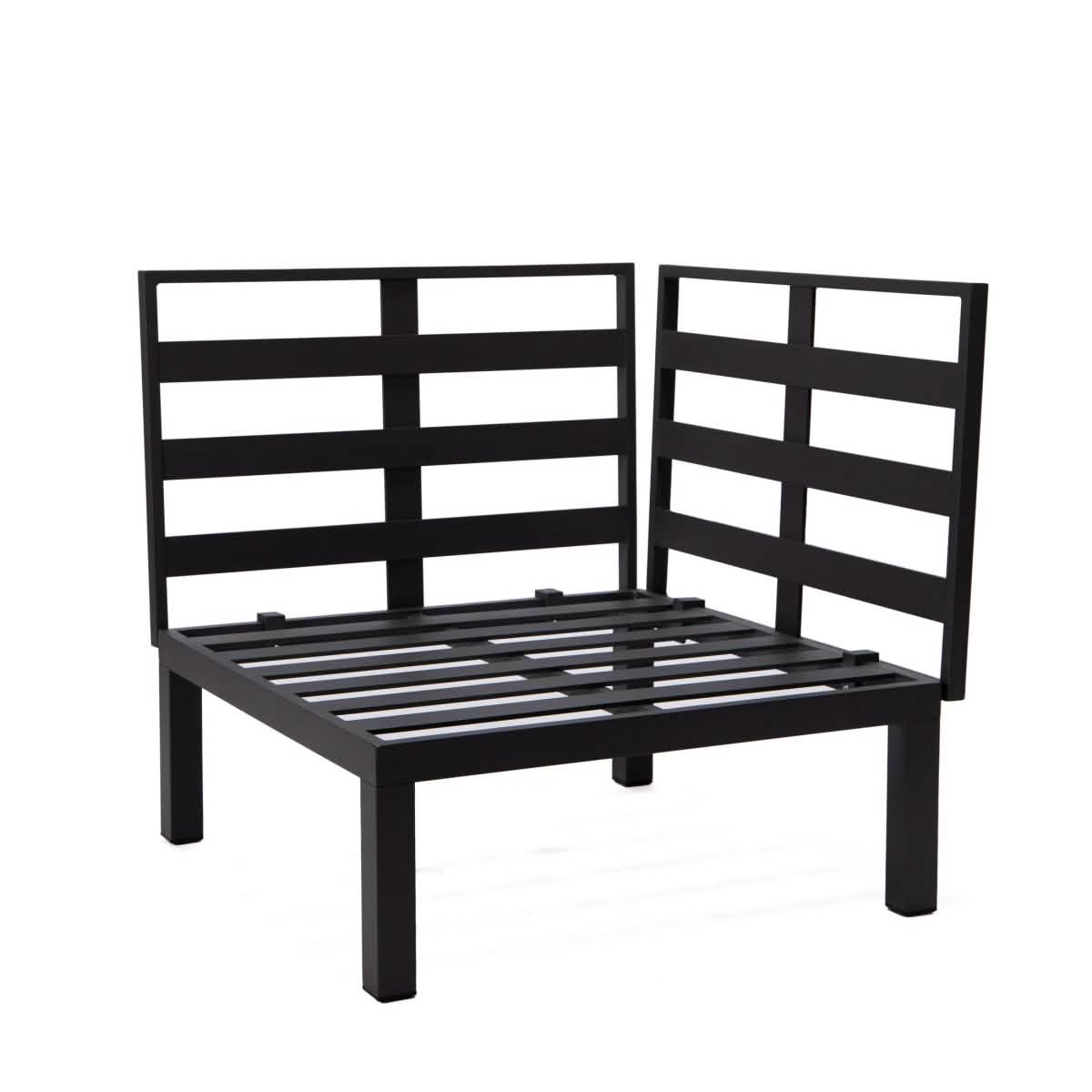 Hamilton Aluminum Patio 2-Piece Corner Seat With Cushions Sofa Set Leisuremod