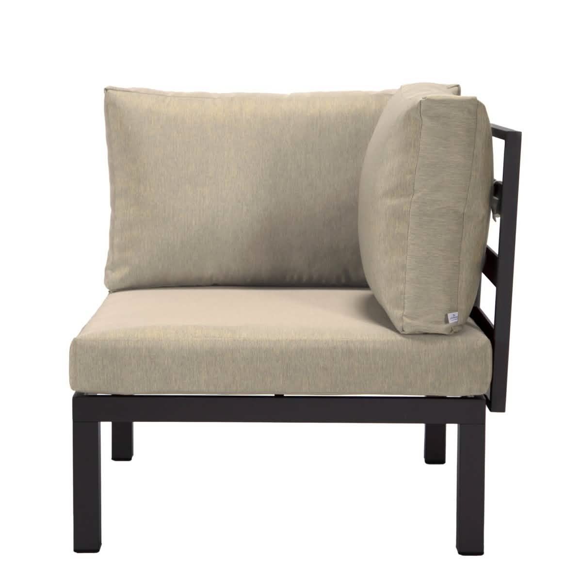 Hamilton Aluminum Patio 2-Piece Corner Seat With Cushions Sofa Set Leisuremod
